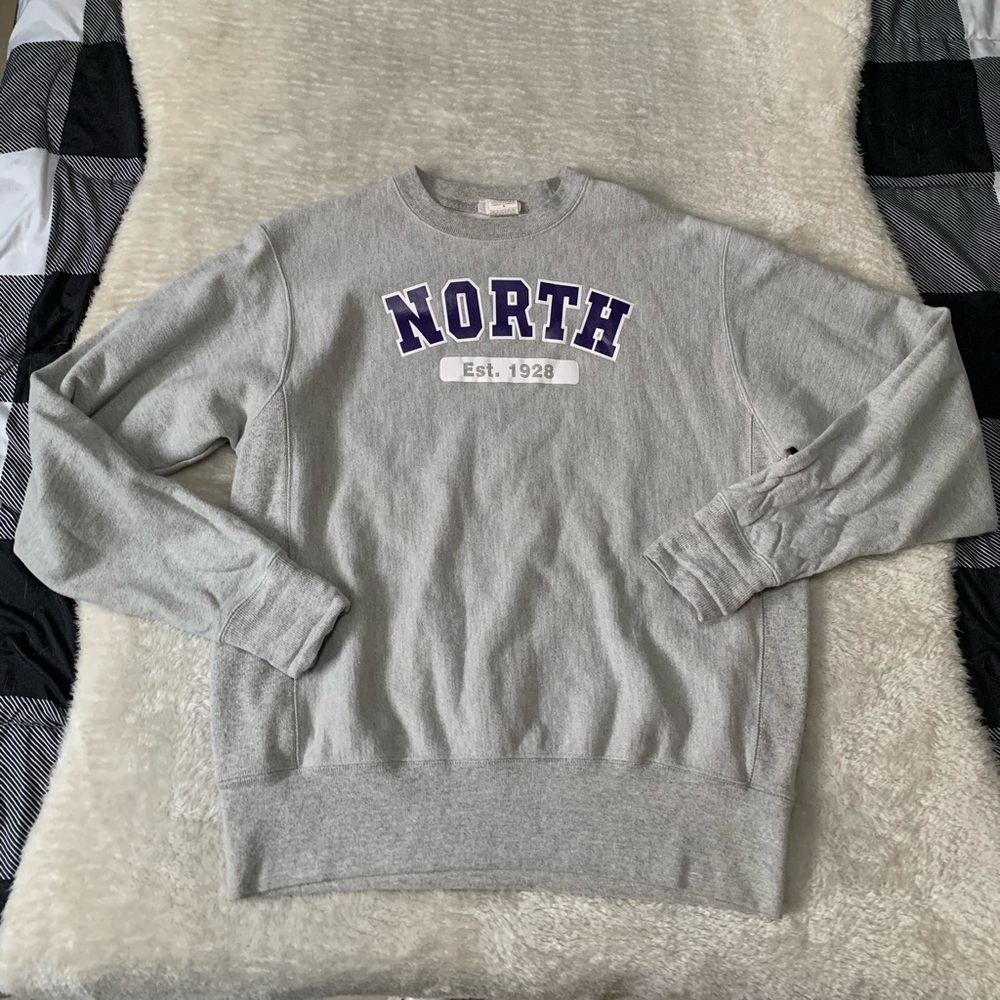 Champion Reverse‎ Weave North University Gray Sweater Mens Size Medium